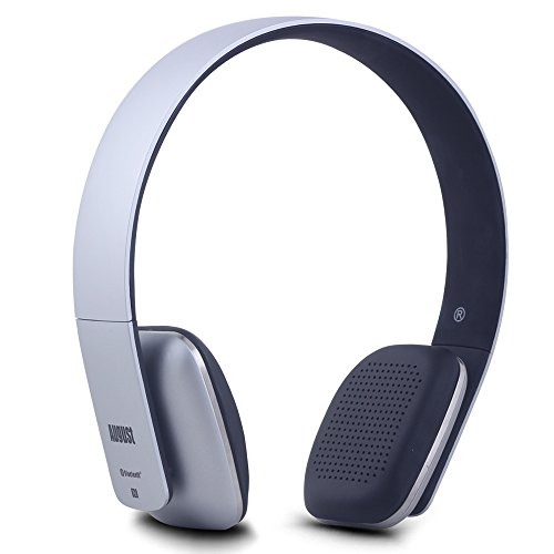 August EP636 - Auriculares Bluetooth de Diadema Casco Inalámbrico NFC con Micrófono Manos Libres para Teléfonos, Tabletas y Ordenadores, color Gris