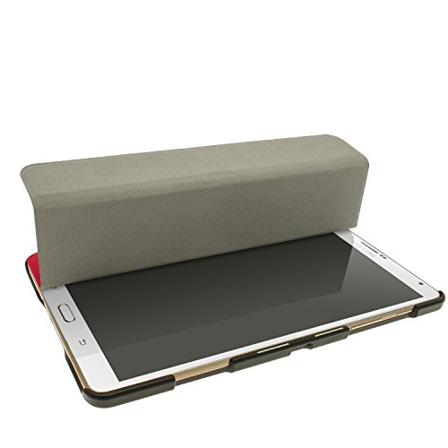 igadgitz Rot PU Ledertasche Hülle Smart Cover für Samsung Galaxy Tab S 8.4″ SM-T700 mit Multi-Winkel Betrachtungs + Auto Sleep/Wake + Displayschutzfolie - 3