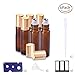 Produktbild Ätherische Öle Roller Flaschen Braun Bernstein Glasflaschen Edelstahl Roller Bällen 10ml mit für aromaöl und duftöl nachfüllbares 6 Stück Trichter, Öffner, Etiketten, Plastik-Pipetten