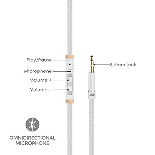 Honstek A5 KopfhÃ¶rer, On Ear Stereo Headset mit Starkem Bass, Eingebautem Mikrofon, Ergonomisches und Modisches und 3,5 mm Klinkenstecker fÃ¼r iPhone, Android Smartphone, Computer, Kinder (WeiÃŸ)
