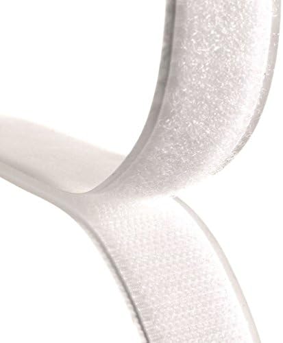 HomeOutdoor® Hook &amp; Loop Tape Extra Strong High Tack Acrylic Self Adhesive Backed - 1m x 20mm - Heavy Duty Sticky Back (White)