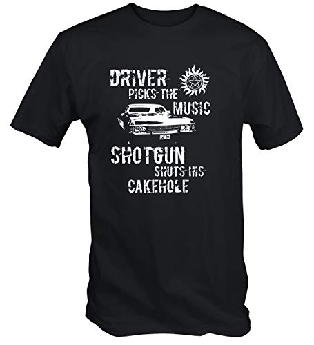 6 TEE NINERS T-Shirt Noir Motif Winchester Driver (Taille S-XXL) - Noir, XX-L