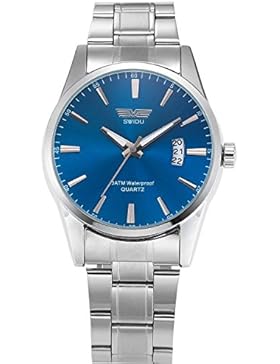 XLORDX Herren Uhr Datum Analog Quarzuhr Edelstahl Armbanduhr XMAS Geschenk Blau