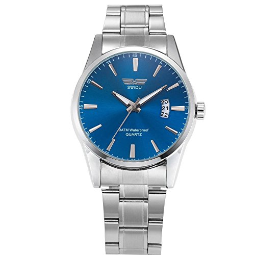 XLORDX Herren Uhr Datum Analog Quarzuhr Edelstahl Armbanduhr XMAS Geschenk Blau XLORDX Herren Uhr Datum Analog Quarzuhr Edelstahl Armbanduhr XMAS Geschenk Blau