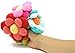 Pebble crochet flower rattle - turquoise