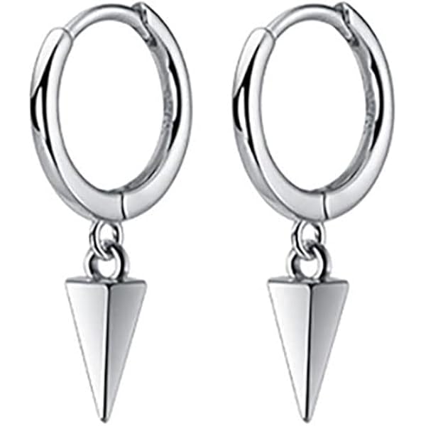 Piccoli Fulmini Pendenti Orecchini a Cerchio Per Donne Ragazze Uomini Argento Sterling Immerso Clip Goccia Personalizzata Ipoallergenico Ciondolo Delicato Gioielli Moda Punk Placcato Oro Bianco