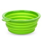 Ciotola-Mangiatoia-Abbeveratoio-Pieghevole-in-Silicone-Verde-per-Cani-Gatti