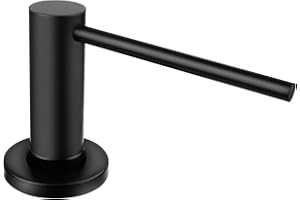 AIKE Dispenser Sapone Lavello per Cucina e Bagno, Dosatore Sapone da Incasso, con Pompa in Acciaio Inossidabile, Bottiglia da 500 ml, Ricarica Dall'alto, Nero