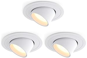 Martll Focos Empotrables LED, Downlight LED Techo Empotrable Ultraplano 230V 7W Blanco Cálido CRI90 LED Iluminación Empotrable Giratorio para Salón, Baño, Oficina (3pcs, blanco cálido)
