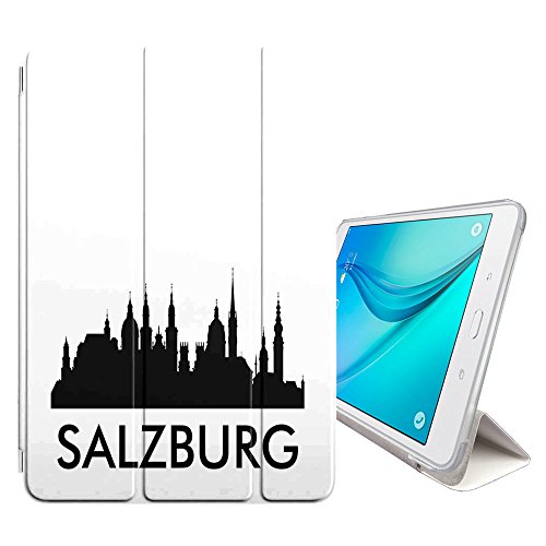 Preisvergleich Produktbild STPlus Salzburg, Österreich Stadt Skyline Silhouette Postkarte Smartcover Schutzhülle Schutz Hülle Case mit Standfunktion / Sleep / Wake up für Samsung Galaxy Tab S3 - 9.7" (T820 Series, T825 Series, T827 Series)