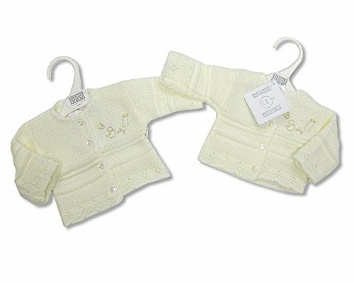 Premature Baby Knitted Cardigan 3-5 lbs (1.4 - 2.3kg) - Cream