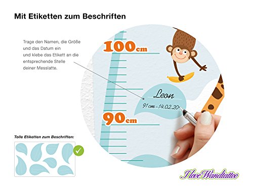 I-love-Wandtattoo M-13-001 Kinderzimmer Messlatte „Safari“ zum kleben, beschriften und selbst gestalten Sticker Aufkleber Wandtattoo Wandaufkleber Wanddeko - 2