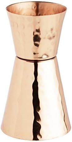 Advanced Mixology Double Sided Jigger 100% Hammered Pure Copper 1oz/2oz for Perfect Cocktails (Hammered) by Advanced Mixology