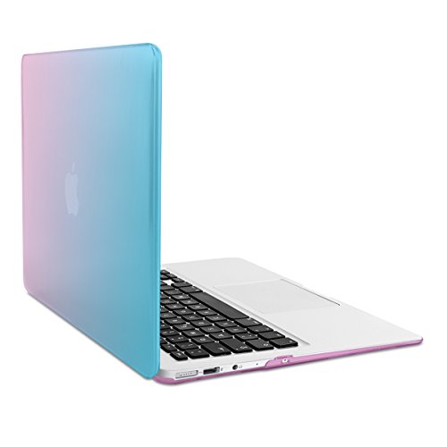 kwmobile Crystal Hülle für Apple MacBook Air 13" (ab Mitte 2011) Hard Case - dünne durchsichtige transparente Schutzhülle Cover Tasche Zwei Farben Design Pink Blau Transparent