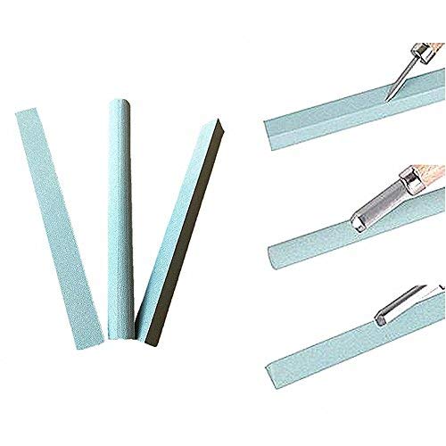 Pierre à aiguiser en bois couteau à découper outils taille-crayon kit burin Pierre à aiguiser, 3pcs cylindrique/Tri/Rectangle