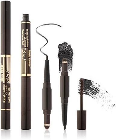 VONISA 3 in 1 Waterproof Auto EyeBrow Pencil Pen Soft Eyebrow Powder Smooth Brow Mascara Beauty Cosmetic Makeup Cream Long-lasting Wear Eye Brows Filler Color with Tinted Eyebrow Gel Brush