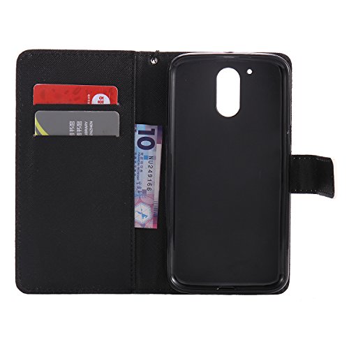 Feeltech Motorola G4 Hülle PU-Leder und Brieftasche Bunte Muster Fall mit Magnetverschluss, Hybrid-Kickstand mit Stand-Funktion, schlagen Sie schützende weiche TPU Stoßstangenabdeckung und Kreditkartenhalter für Motorola G4 Handgelenk Bügel-Buch-Art-Geldbeutel-Tasche mit 2 In 1 Berühren Sie Stift – Schürhaken - 5