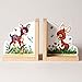 END - Baby Deer and Bunny Childrens Bookends - Multicoloured