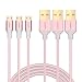 Produktbild UGREEN Micro USB Kabel, 1m 3 Stück, USB 2.0 Ladekabel Datenkabel mit beidseitig steckbaren Steckern für Android-Smartphones, -Tablets, Powerbanks, Festplatten usw, Rosa