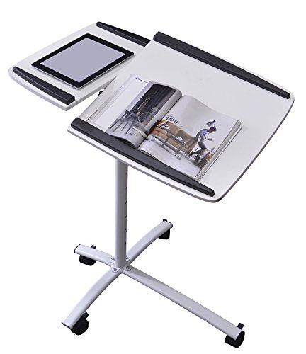 SixBros. Laptoptisch Projektionstisch Weiß – B-001N/2078 – MDF Weiß – Gestell Metall Weiß - 2