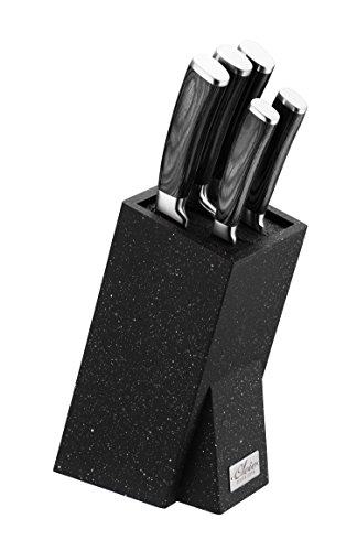 OLEIO Universal Holz Messerblock mit Marmorbeschichtung (schwarz) - 2