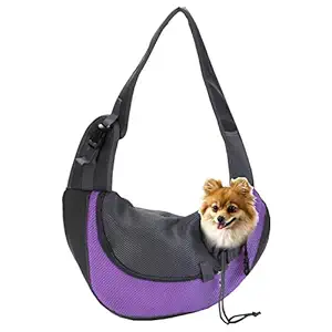 EVBEA Dog Carrier Sling Front Pack Puppy Carrier Purse Breathable Mesh Travel for Small or Medium Pet Dogs Cats Sling Bag