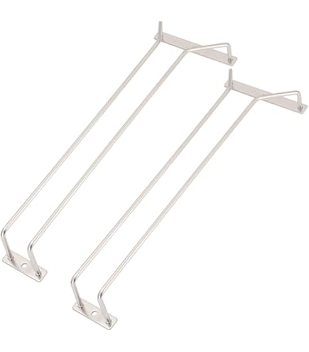 Portabicchieri Da Vino Sottopensile - Set Di 2 In Metallo Nero Elegante, 35.5 Cm - Ideale Per Bar, Casa E Ristoranti - Foto 5