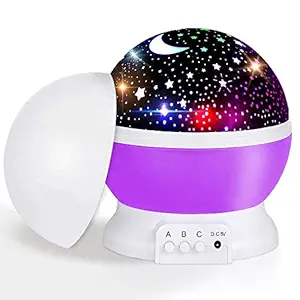 PARV Kids Night Light Toys, Moon Star Projector Light for Kids, 360 Degree Rotation & 8 Color Light Changing, Best Gifts for 4-6 Year Old Girls Birthday (Multi Color, Pack of 1)