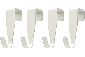 CALLYSONIC 4 Colgador Puerta, Colgantes Perchero Puerta, Resistentes Ganchos para Colgar, Percha uerta Para Dormitorio, Baño, Cocina, Armario (Blanco)