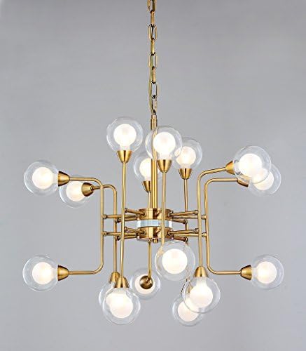 Chandelier in loft style with shades of double glass G9