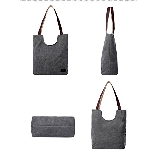 Butterme Frauen Damen lässige Vintage Leinwand Tagesgeldbeutel Top Handle Umhängetasche Tasche Shopper Handtasche - 7
