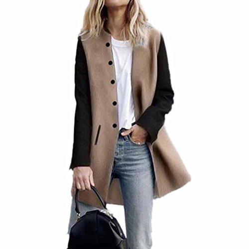 Preisvergleich Produktbild Frauen Winterjacke, Huihong Casual Langarm Strickjacke Jacke Damen Pullover Strickjacke Lange Jacke Wind-Breaker (Khaki, M)