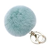 Plüschkugelgröße: 8cm BZLine® Schlüsselanhänger für Auto Pom Pom Tasche Anhänger Charm (Grün)