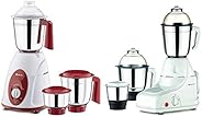 Bajaj Classic Mixer Grinder, 750W, 3 Jars (White and Maroon)