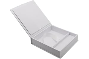 ELEGANTDISK Elegant Foto-Box mit USB Slot. Geschenkbox für USB-Sticks und Fotoabzüge 13x18 cm (ohne USB) Aufbewahrungsbox Hochzeitsbox, Erinnerungsbox, Fotogeschenk (Weiss, 21x21x5 cm)