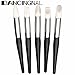 DANCINGNAIL 5Pcs/Set Nail Art Silicone Sculpture Pen Wooden Handle Nail Art Salon Tool New black