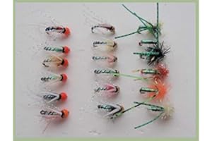 TROUTFLIES UK BUZZER 18 UV Buzzer and Stalking Bugs Trout Fishing Flies, Mixed Colour, Size 10/12