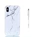 Produktbild Grandoin iPhone X HandyHülle, Marmo Motiv Ultra Dünn Weiche TPU Silikon Schutz Handy Hülle Handytasche HandyHülle Etui Schale Schutzhülle Case Cover für Apple iPhone X 5.8" - Weiß