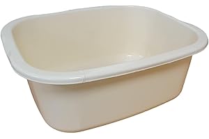 OptiProducts® 11L Liter Plastic Washing Bowl Rectangular Multi-Purpose Basin Mixing Pot Sink Tidy Organizers (Cream)