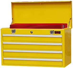 LARGE 4 DRAWER TOOL BOX LIGHTWEIGHT CHEST WITH KEY LOCK AND US BALL BEARING SLIDES DRAWERS PORTABLE