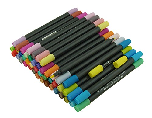 Erofa 48 Pack duale Spitze Pinsel Stifte – Pinselspitze und feinen Tipp Wasser basierte Färbung Marker für Anfänger bis zum Experten-Künstler – sortierte Farben sind toll für Kalligraphie mischen Färbung Zeichnung - 3