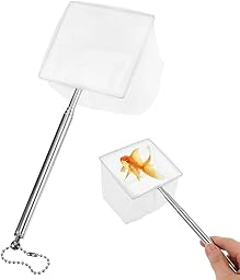 Androxeda 1 Pezzo Retino per Acquari, Rete Morbida a Maglia Fina in Nylon, Ideale per la Cattura di Piccoli Pesci e Gamberetti in Acquari e Laghetti, Bianco 7.8cm