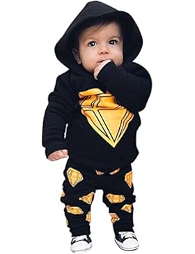 Babykleidung,Sannysis Neugeboren Baby Jungen Hooded Tops + Lange Hosen Outfits Set Kleider(6-24Monat) (80, Dunkelblau)