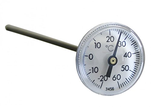 Bimetall Erdbodenthermometer Analog . Boden Thermometer mit Metall Stab und Kunststoff Gehäuse