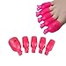 BESTIM INCUK 20 Pieces Acrylic Toenail Nail Art Soak Off Clip Cap UV Gel Polish Remover Wrap Nail Tool, Pink and Purple