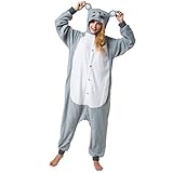 Katara 1744 - Maus Kostüm-Anzug Onesie/Jumpsuit Einteiler Body für Erwachsene Damen Herren als Pyjama oder Schlafanzug Unisex - viele verschiedene Tiere
