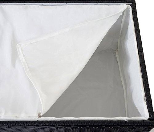 Poly-Rattan Kissenbox Barry, Truhe Auflagenbox Gartenbox, 220l ~ schwarz - 7