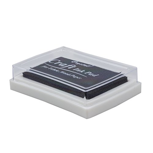 SODIAL R  Cojin de tinta almohadilla de tinta negra Sello de goma Artesania de huellas dactilares no toxico bebe seguro