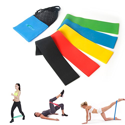 Widerstandsbänder Beine / Fitnessbänder Gummi Ring / 5er Set Stark Gymnastikbänder / übungsband Therabänder Kraftsport für Beine und Arme Ideal für Reha Physiotherapie Pilates Yoga Crossfit zu Hause Training oder im Freien - 2