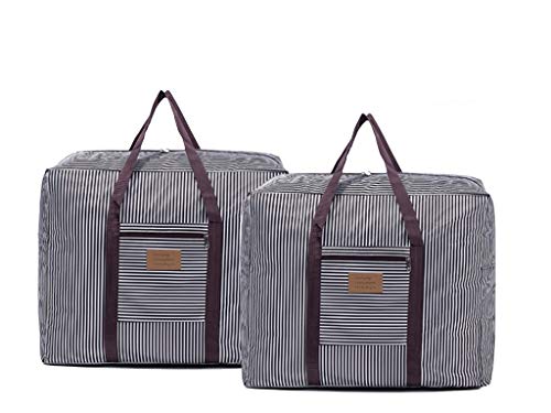 Bolsa de Almacenamiento 2 Piezas Alta Densidad de Tela Oxford Organizador del Armario del Bolso Suave Ahorro de Espacio Bolsa para Guardar la Ropa Edredones Ropa de Cama Almohadas Cortinas Cafe